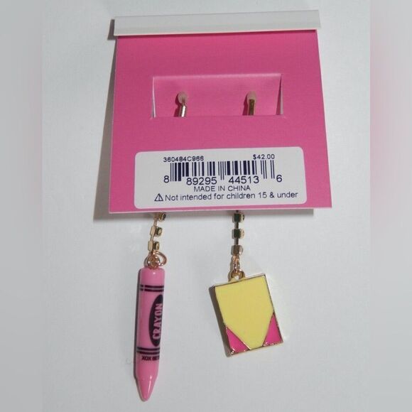 BETSEY JOHNSON MISMATCHED CRAYON EARRINGS - Picture 6 of 7